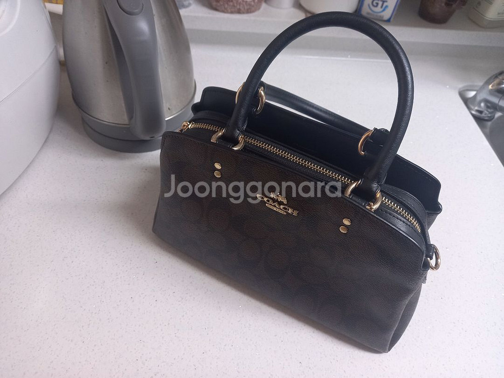 코치 시그니처 핸드백 + 카드지갑 세트--4