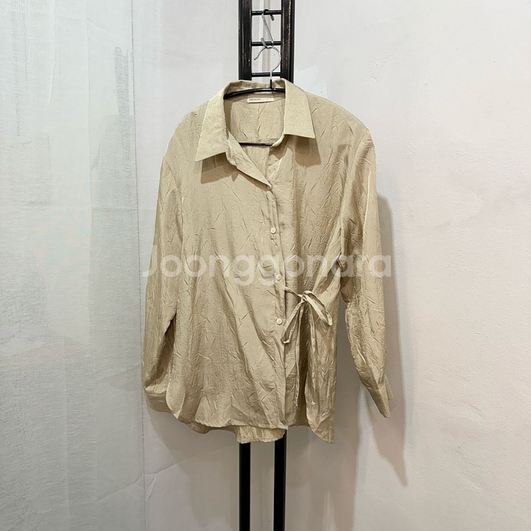 광택 샤이닝 사이드리본 셔츠 남방 3745--0