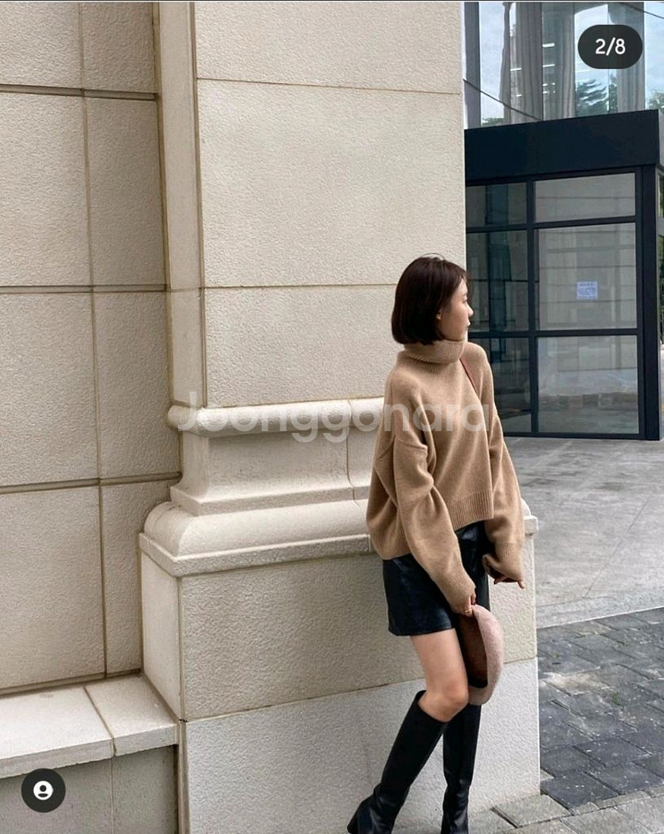 유메르 캐시미어100 터틀넥 니트--3