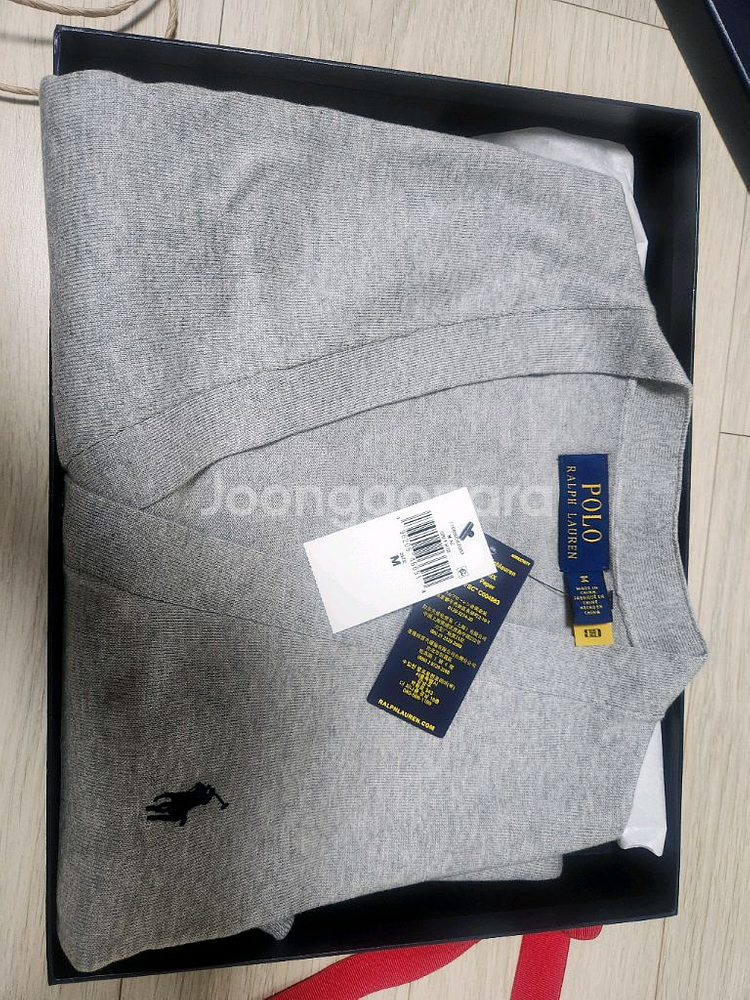 폴로 랄프로렌 남성 코튼 v넥 가디건 M--3