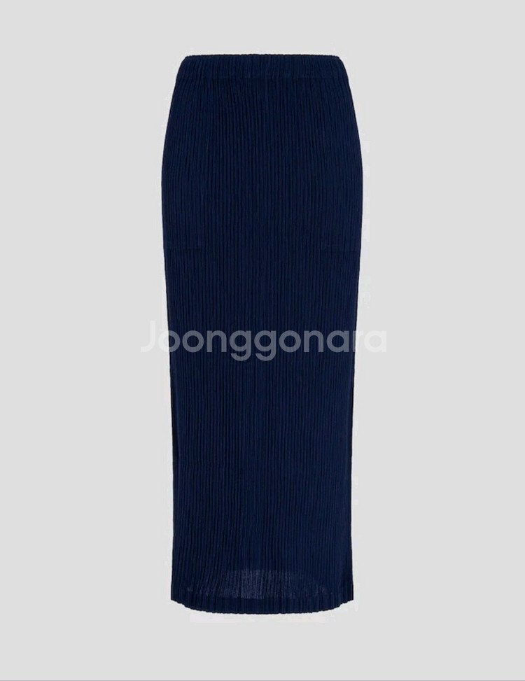 이세이미야케 스커트 해칭 스커트 네이비 2사이즈--0