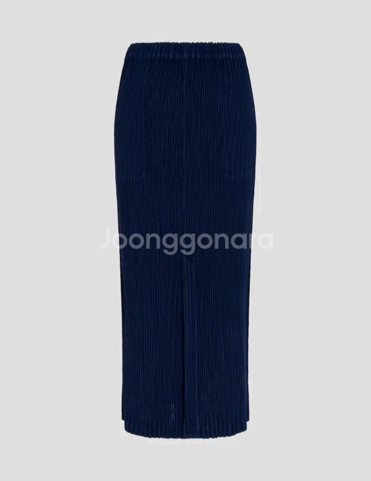 이세이미야케 스커트 해칭 스커트 네이비 2사이즈--1