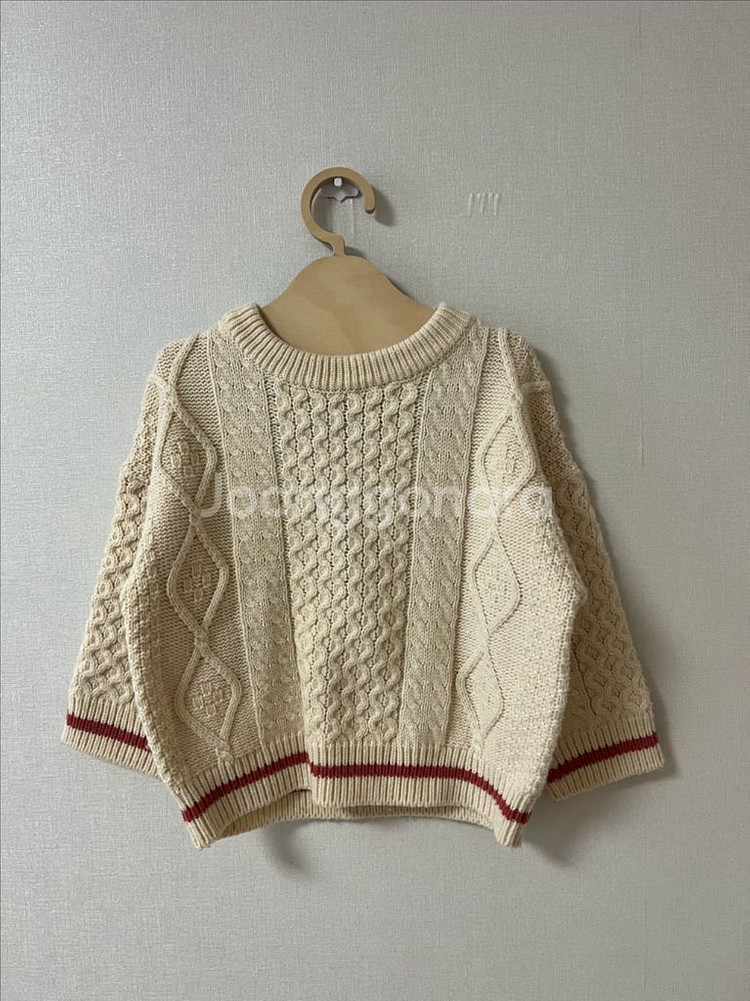 아일렛 케이블 니트 스웨터 (3-4세)--0