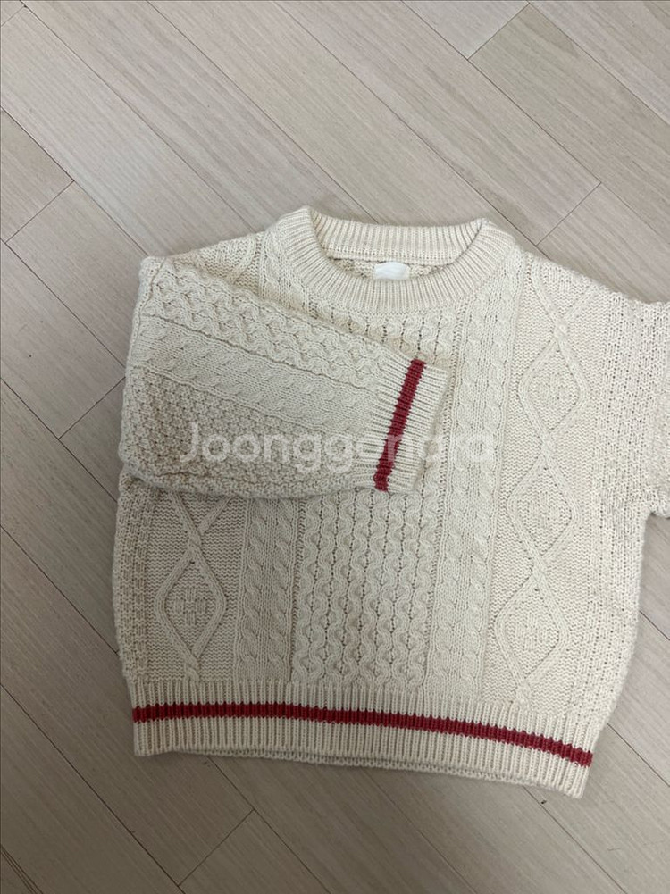 아일렛 케이블 니트 스웨터 (3-4세)--1