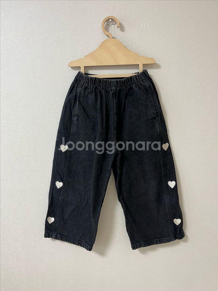 하트 패턴 맨투맨 + 하트패턴 데님팬츠 세트 (6-7세)--4