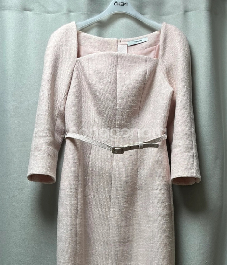 더케미 트위드 스퀘어 원피스 the chemi 하객 원피스, 은정 하객룩--6