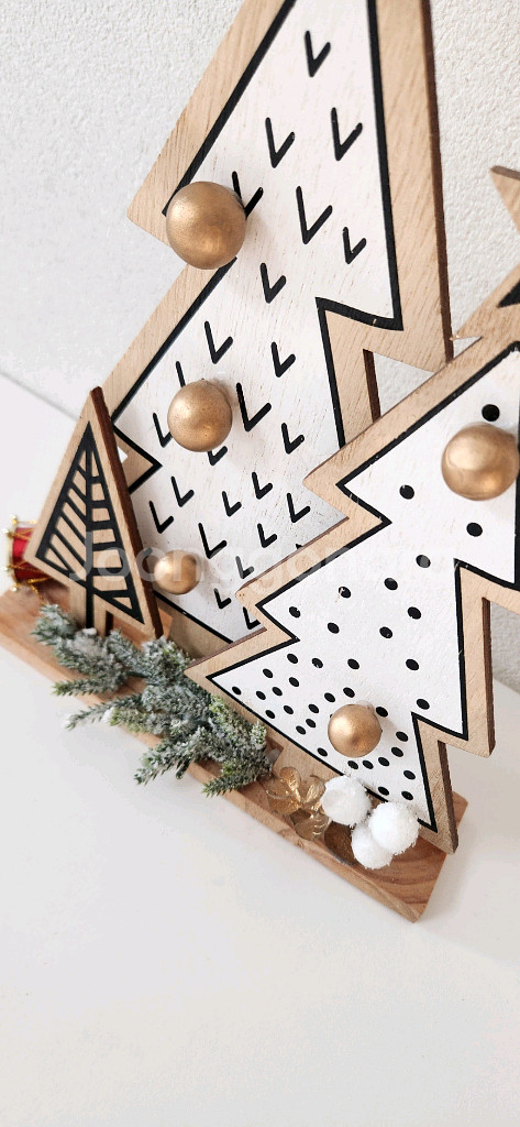 새상품)원목 크리스마스 트리 조화 인테리어소품--1