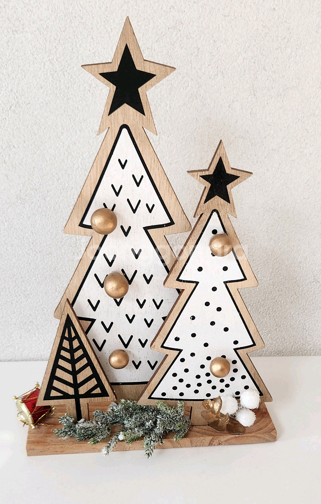 새상품)원목 크리스마스 트리 조화 인테리어소품--0