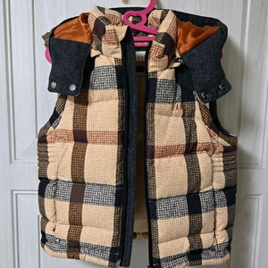 닥스키즈 남아 체크 패딩조끼 100