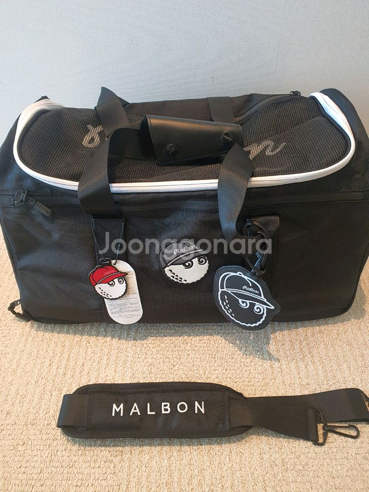 국내당일발송 말본골프백 캐디백 보스턴백 경량 블랙 세트--1