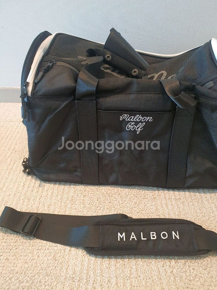 국내당일발송 말본골프백 캐디백 보스턴백 경량 블랙 세트--3