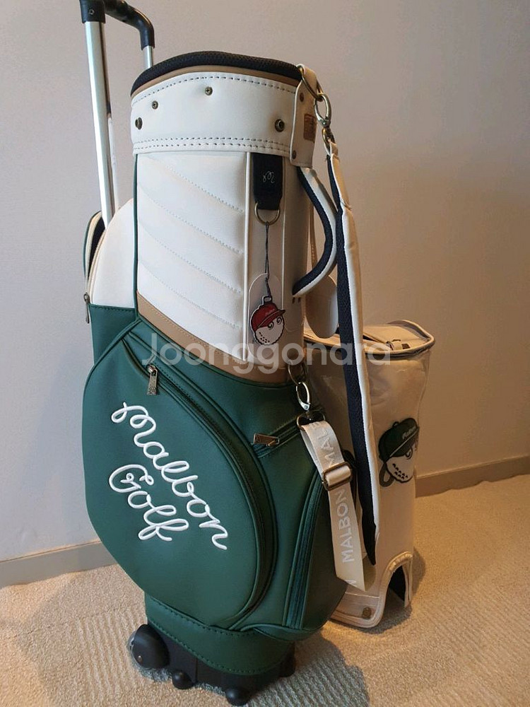 국내당일발송 말본골프백 캐디백 트롤리 바퀴형 그린--2