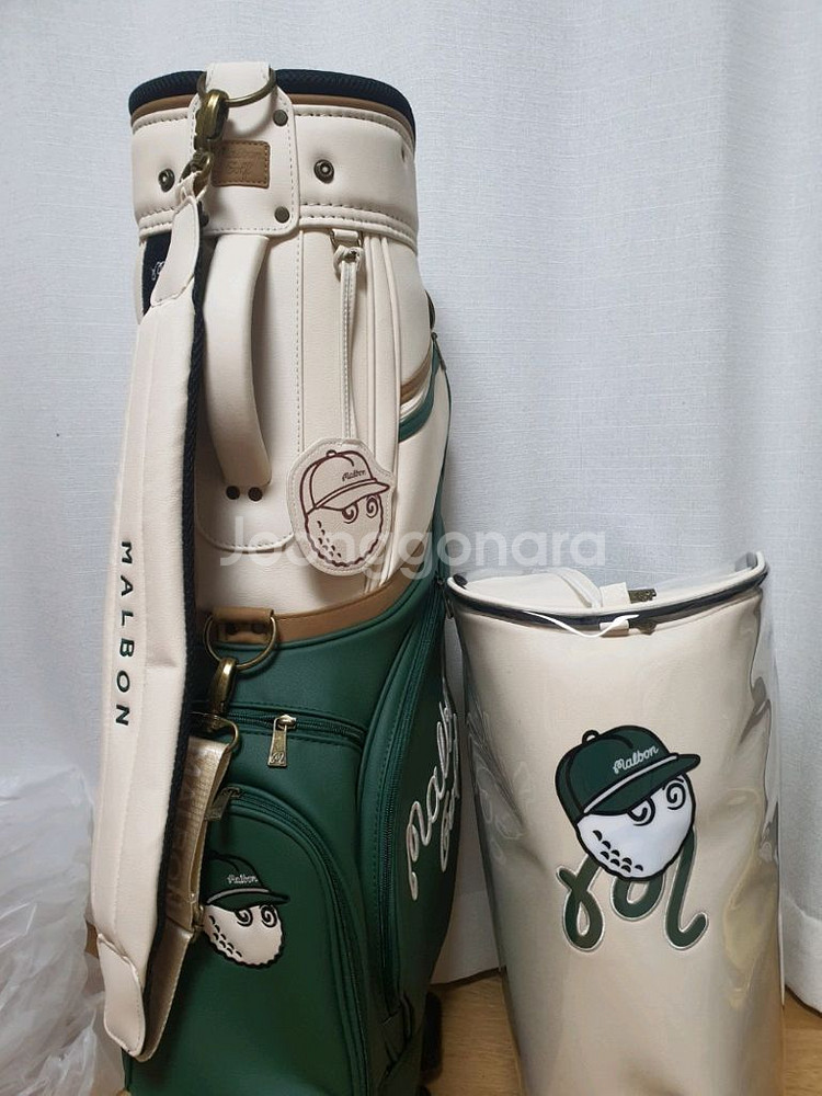 국내당일발송 말본골프백 캐디백 트롤리 바퀴형 그린--5