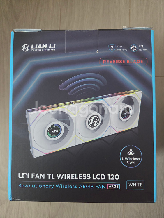 리안리 UNI FAN TL Wireless LCD 120 리버스 (3팩, 화이트) 팝니다--0