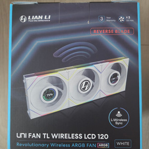 리안리 UNI FAN TL Wireless LCD 120 리버스 (3팩, 화이트) 팝니다
