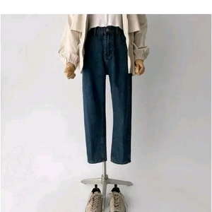 밴딩 데님 팬츠 - 진청,프리 이미지