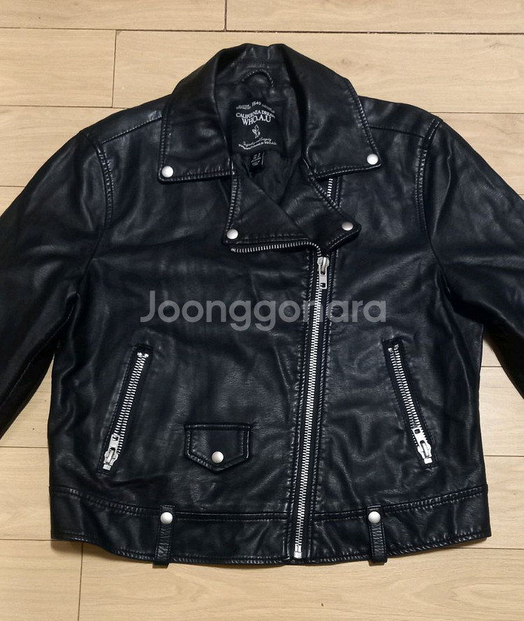 후아유 여성 인조가죽 자켓 44사이즈--0