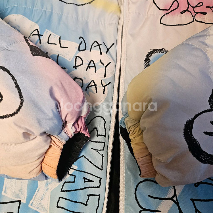 히로 드로잉 양면 패딩 블랙 160--2