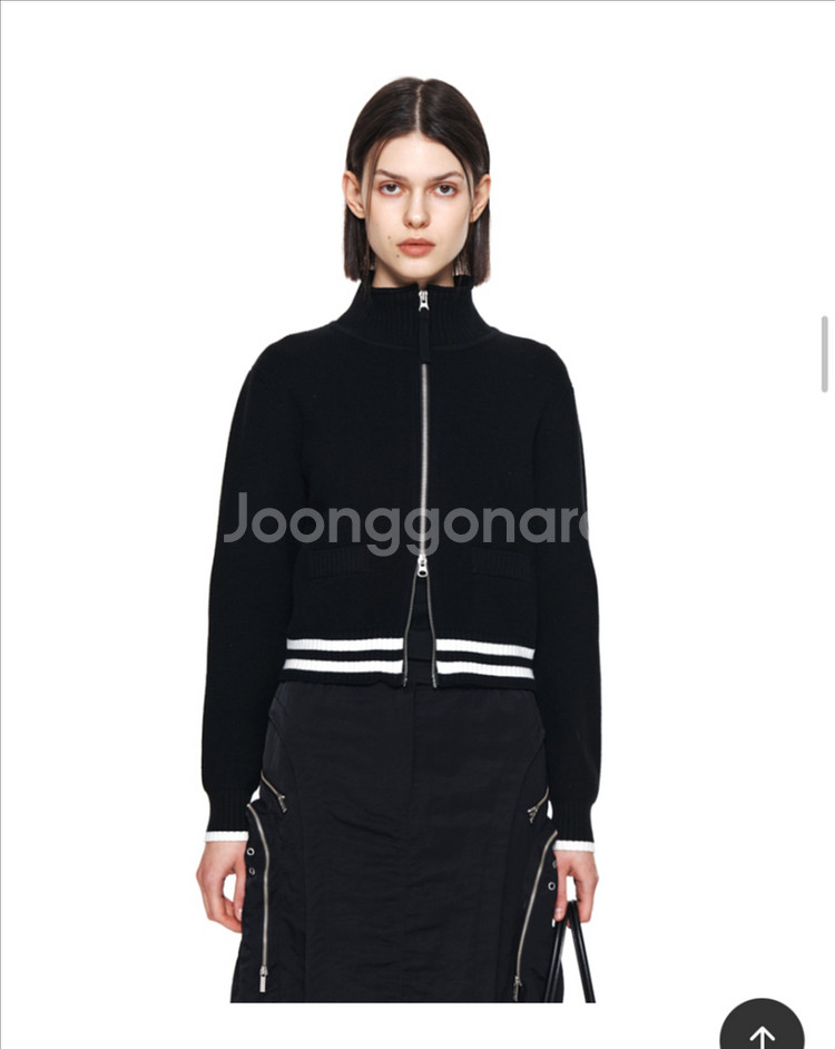 미팅킴 가디건 스트라이프 니트--2