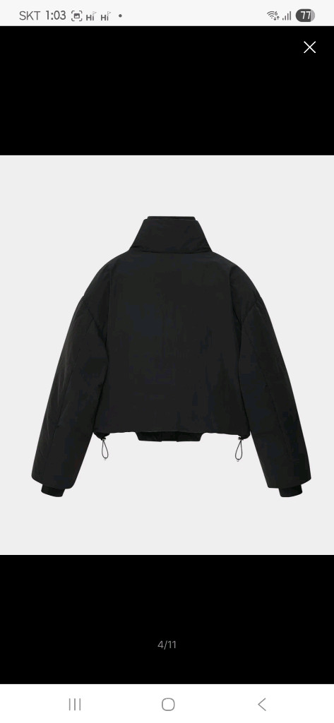 노이어 포 우먼 크롭 레이어드 푸퍼자켓 S--1