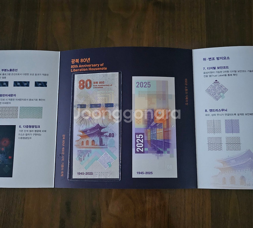 광복 80주년 기념 지폐 김구 유관순 키링--0