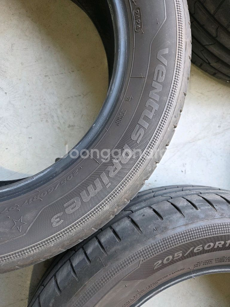 한국타이어 prime3 205 60 17 타이어판매.--1