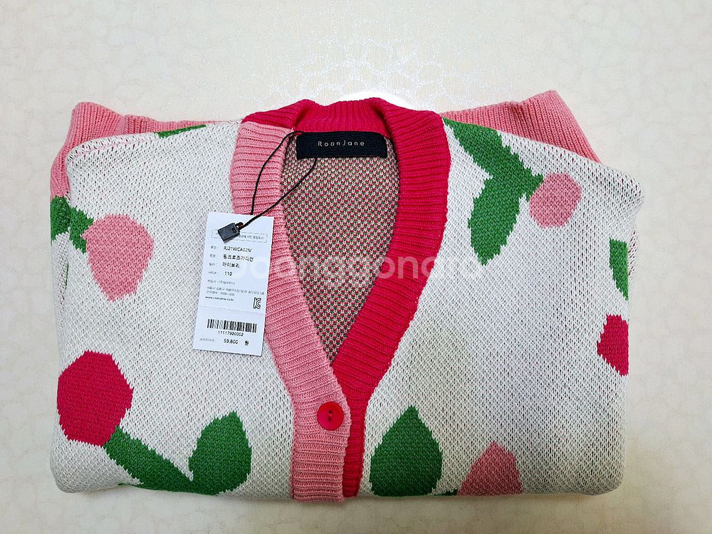 (새상품)로아앤제인 핑크로즈 가디건 110--0