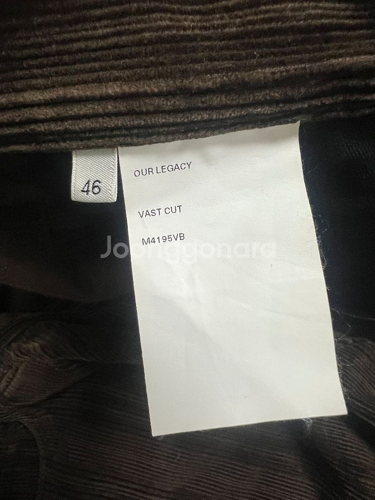 아워레가시/바스트컷 초콜렛 코듀로이 팬츠/46--5