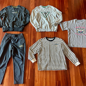 뉴발란스키즈 티셔츠, 게스 맨투맨, 퓨마 바지 등 남아옷 일괄(사이즈 150)