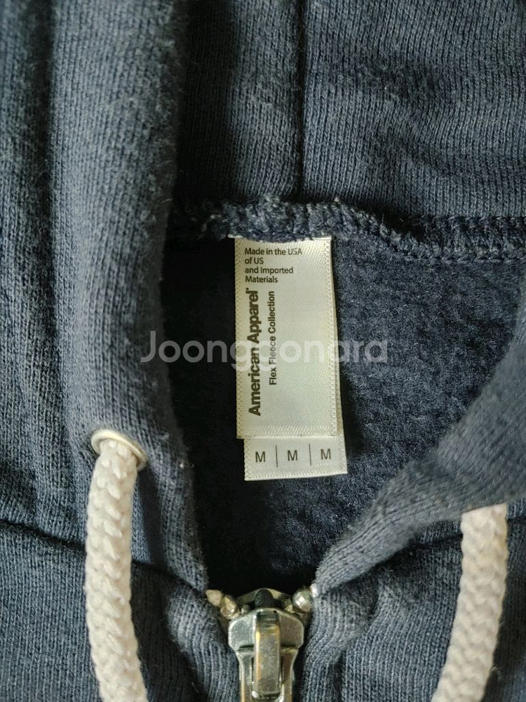아메리칸어패럴 후드집업 유니섹스 M Navy--2