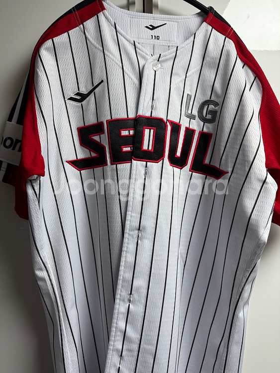 엘지트윈스 어센틱 유니폼, 선수지급용 반팔 짚업 판매--5