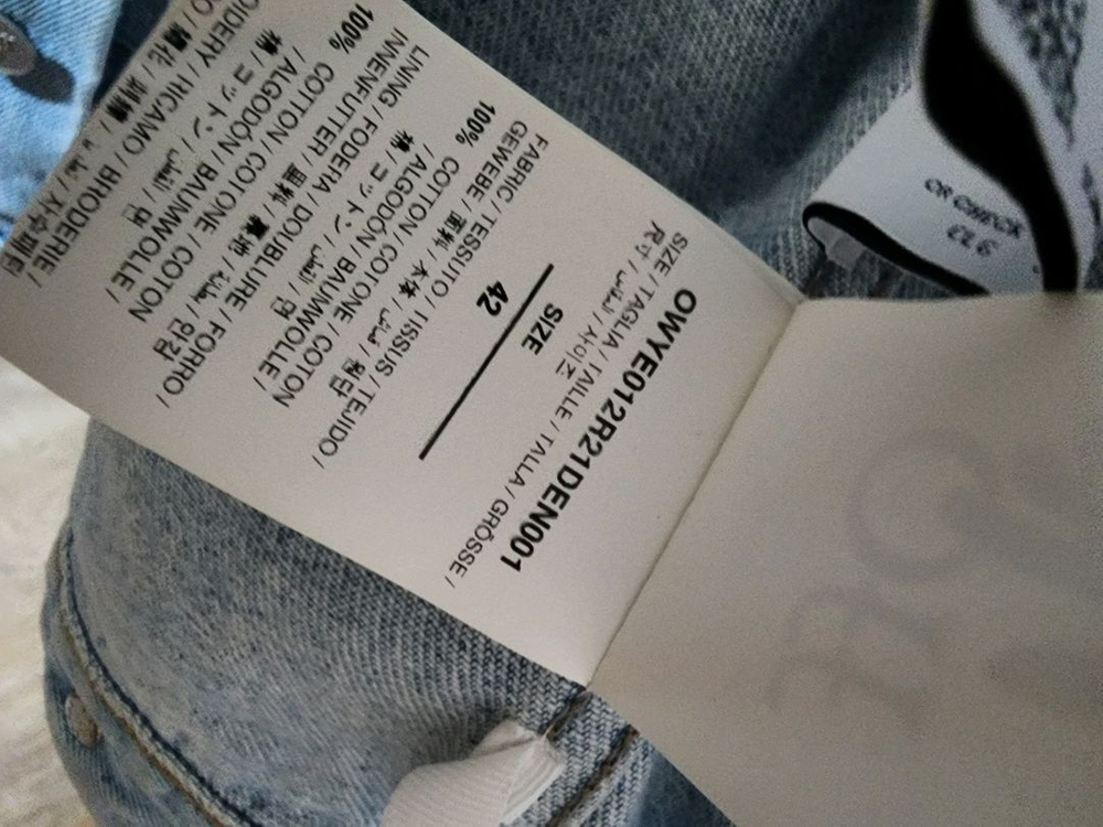 오프화이트 플라워 자수 데님 재킷--5