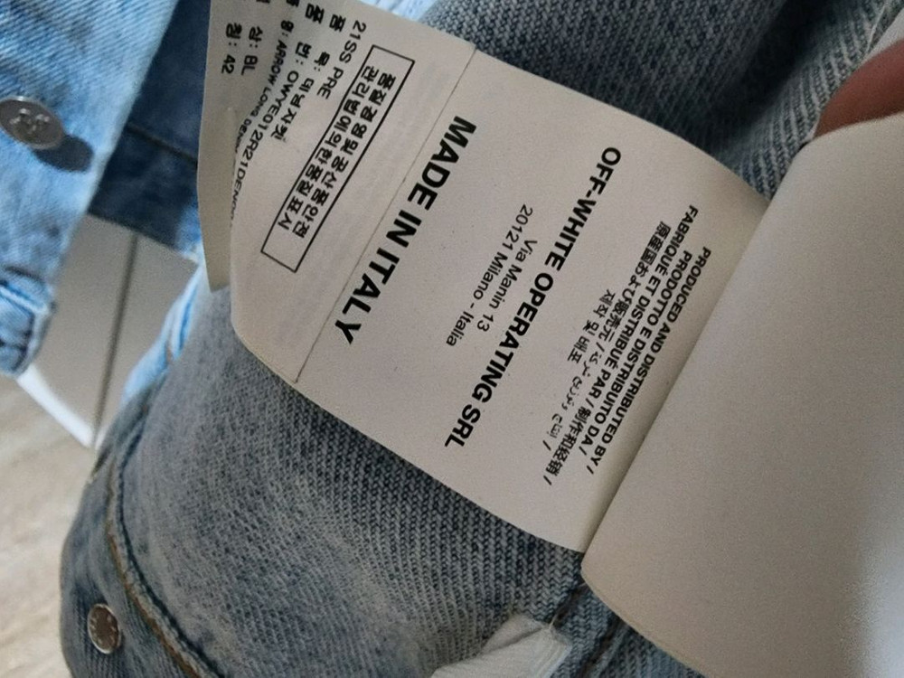 오프화이트 플라워 자수 데님 재킷--6