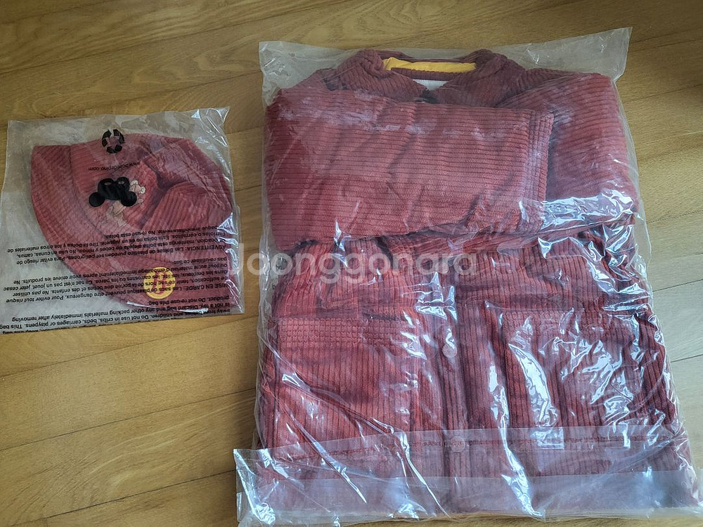 (새상품)베베드피노 테디 패딩 코듀로이 자켓 120, 모자 일괄--1