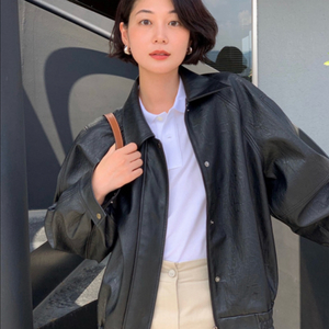 모한 가죽 블루종 S