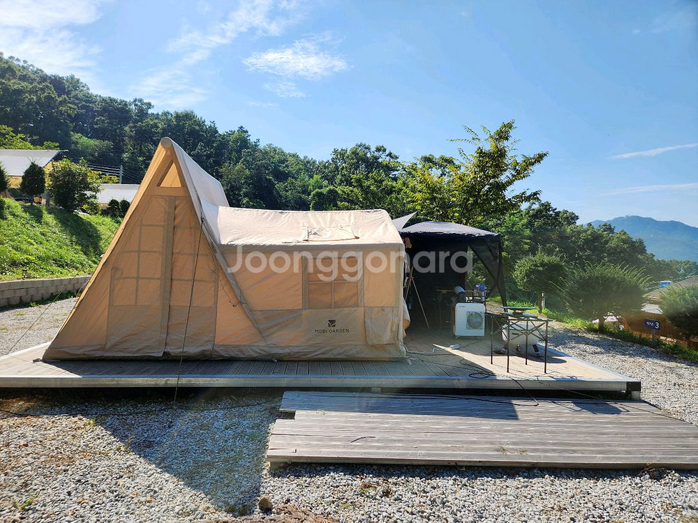 모비가든 클라우드 빌라 12.6 에어텐트+에어매트+그라운드시트+러그+에어펌프+어댑터+무선 써큘레이터--1