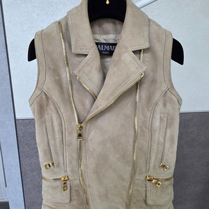BALMAIN 발망 천연 양가죽 무스탕 조끼 36사이즈