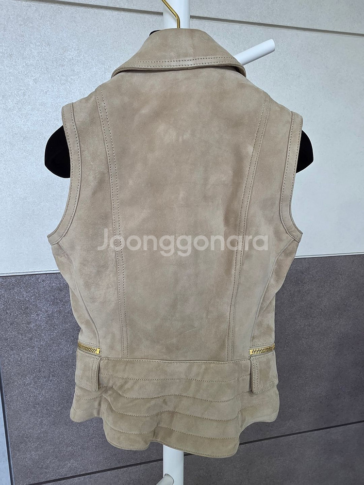 BALMAIN 발망 천연 양가죽 무스탕 조끼 36사이즈--3