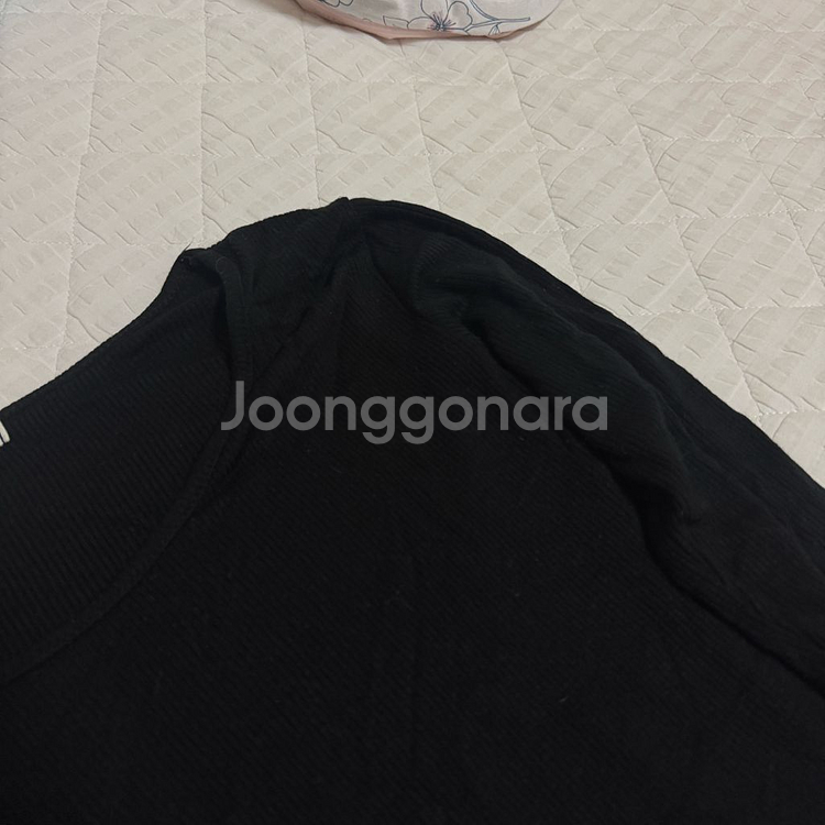 블랙업 U넥 골지긴팔티 블랙--1