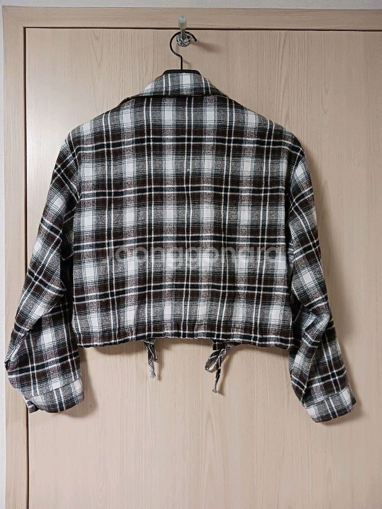 체크 크롭 남방 55~66--1