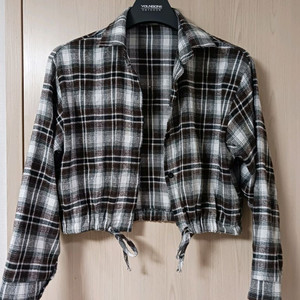 체크 크롭 남방 55~66