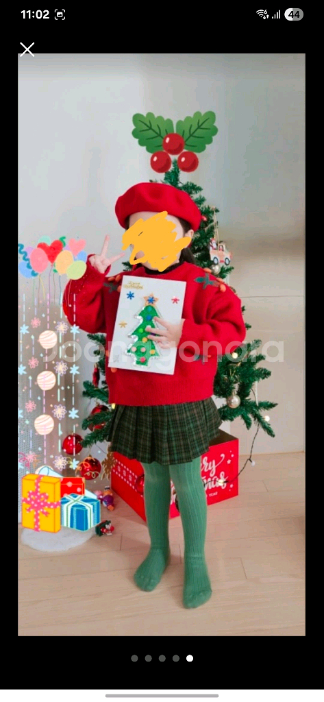 봉통 레드 벨벳 베레모--4