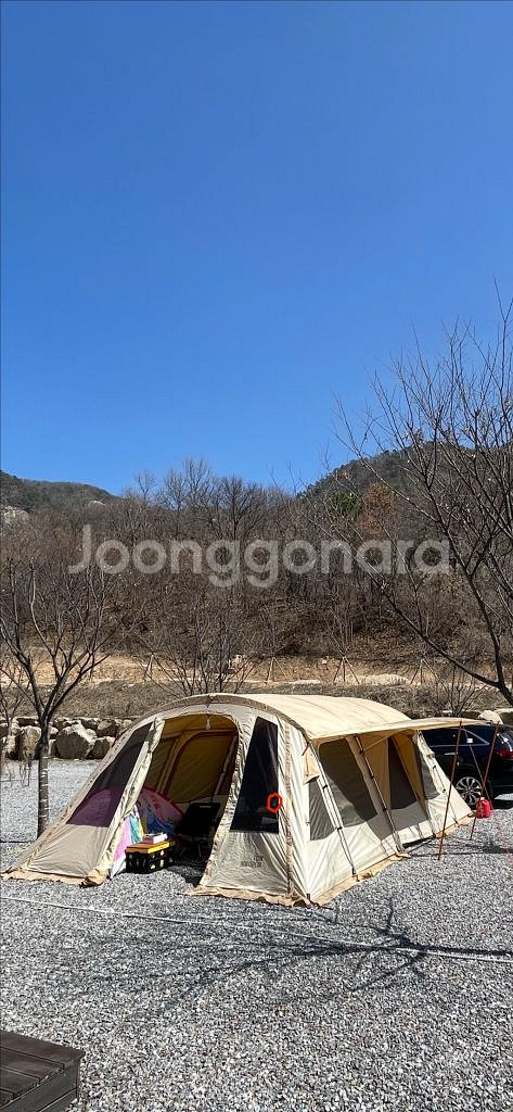 노스피크 퍼시픽오션 EX 샌드 색상 텐트 그리운드시트[방수포] + 프론트월 + 전용폴대) 상태 좋은 제품 팔아요@--3