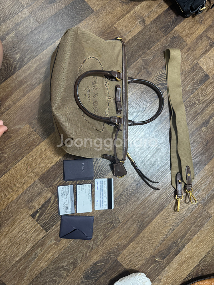 정품)거의새제품))프라다 자카드 2way 토트백 숄더백 1BA104--1