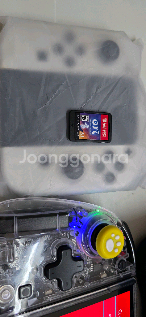 닌텐도 스위치 oled 풀구성품.게임1개.mx 그립콘.파우치 일괄 판매--2