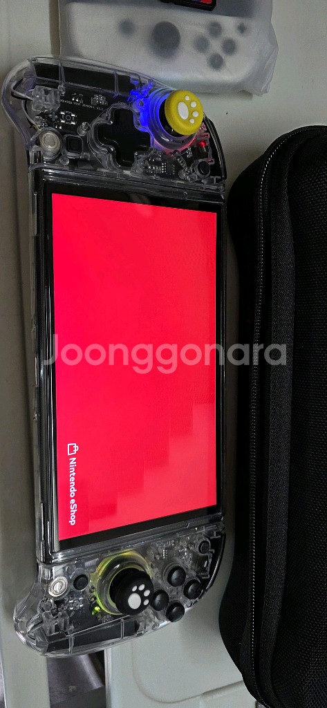 닌텐도 스위치 oled 풀구성품.게임1개.mx 그립콘.파우치 일괄 판매--3