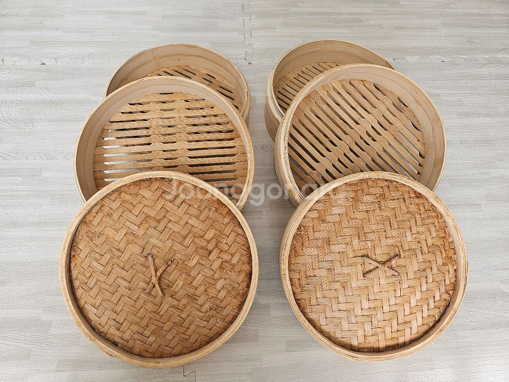 프리미엄 대나무 찜기 2단 , 스텐 물솥 세트--3