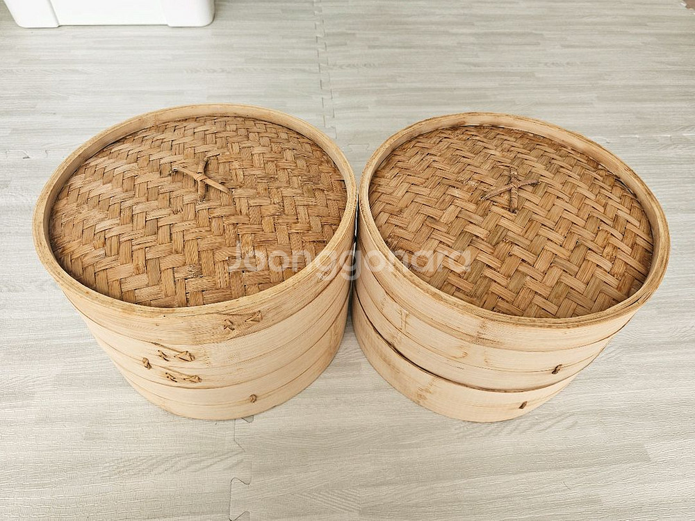 프리미엄 대나무 찜기 2단 , 스텐 물솥 세트--2