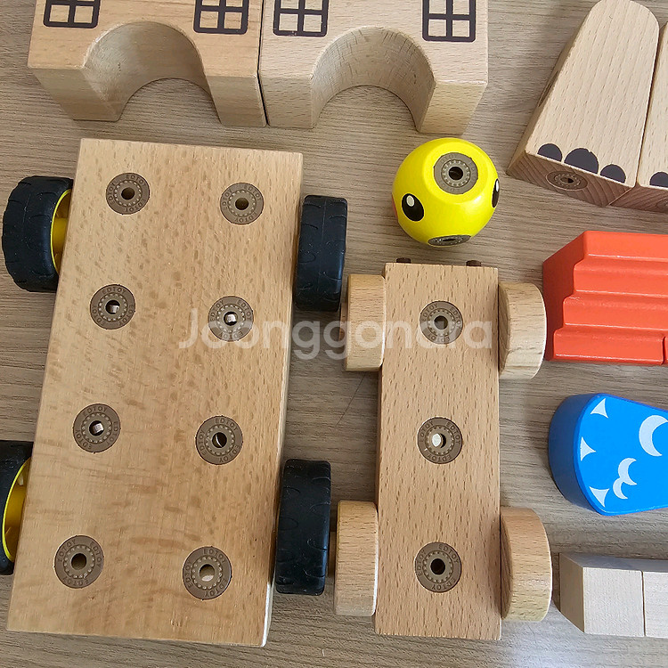 ((리뉴얼모델 상태좋음)) 키즈스콜레 크리에이티브7 원목자석블럭--1