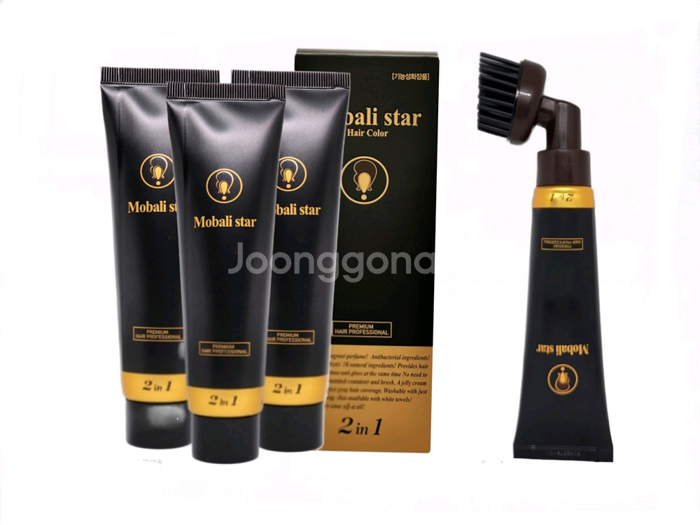 홈쇼핑 모발이스타 흑갈색 염색약 5개--2